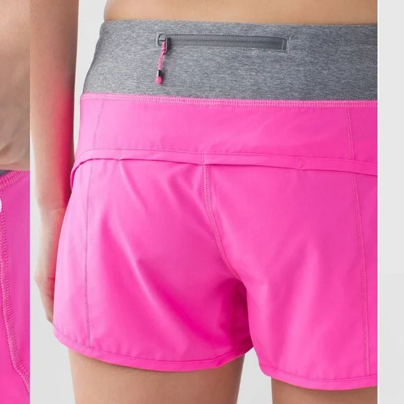 Lululemon Speed Short 4-way Stretch Raspberry Glo Light/Heathered Slate, size 6 - Picture 2 of 8